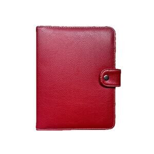 Planner 9”x7” X1.5” Planner Red Textured Leather 1” 3-Ring Binder New